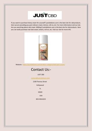 Cbd Cream 1000mg | Justcbdstore.com