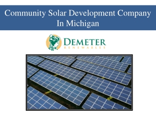 Community Solar Development Company In Michigan