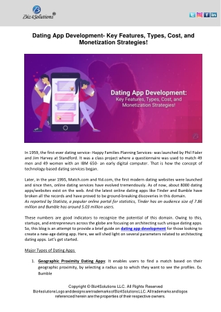 Dating app development Key Features and Monetization Strategies