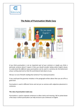 The Rules of Punctuation Made Easy