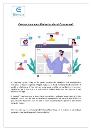 Can a novice learn the basics about Computers?