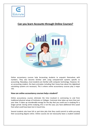 Can you learn Accounts through Online Courses?