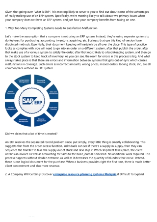 Why Your Company Needs an ERP System