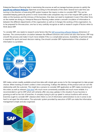 When To Consider an ERP System