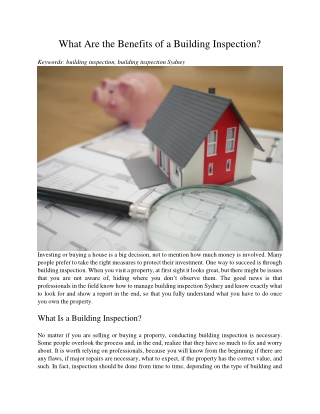 What Are the Benefits of a Building Inspection