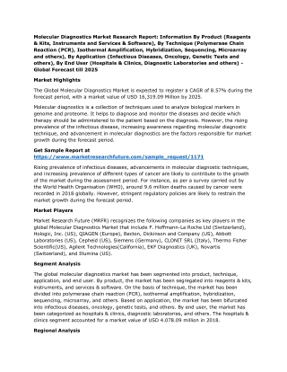 Molecular Diagnostics Market Research Report - Global Forecast till 2025