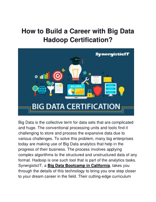 Big Data Hadoop Certification