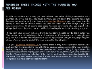 Remember These Things With the Plumber You Are