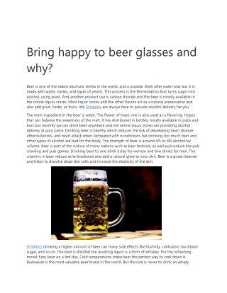 Bring happy to beer glasses and why