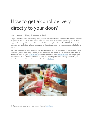 How to get alcohol delivery directly to your doo1