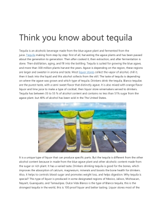 Think you know about tequila