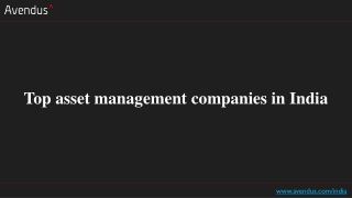 Top asset management companies in India