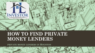 How To Find Private Money Lenders