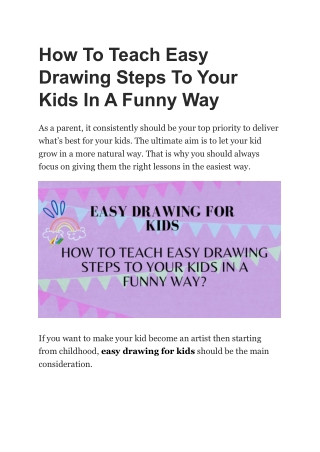 How To Teach Easy Drawing Steps To Your Kids In A Funny Way