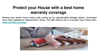 Protect your House with a best home warranty coverage
