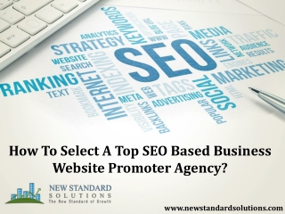 How To Select A Top SEO Based Business Website Promoter Agency