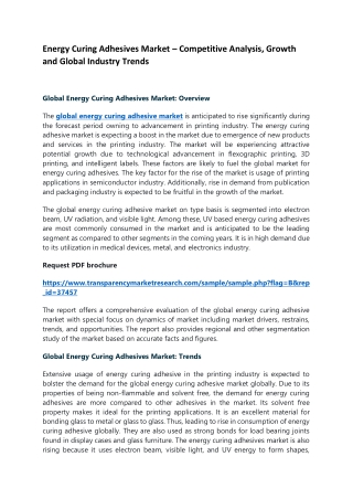 Energy Curing Adhesives Market – Competitive Analysis & Growth