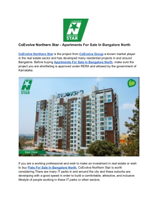 CoEvolve Northern Star - Apartments For Sale In Bangalore North