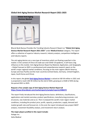 Global Anti-Aging Devices Market Research Report 2021-2025