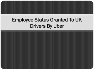 Employee Status Granted To UK Drivers By Uber