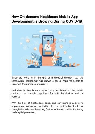 How On-demand Healthcare Mobile App Development is Growing During COVID-19