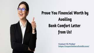 Bank Comfort Letter – Letter of Comfort – SWIFT MT799