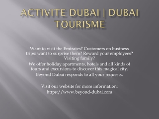 Activite Dubai