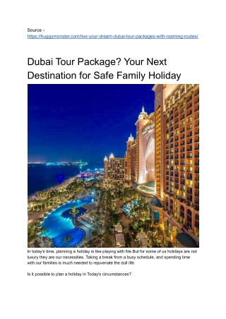 Dubai Tour Package_ Your Next Destination for Safe Family Holiday