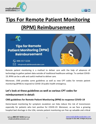 Tips For Remote Patient Monitoring (RPM) Reimbursement