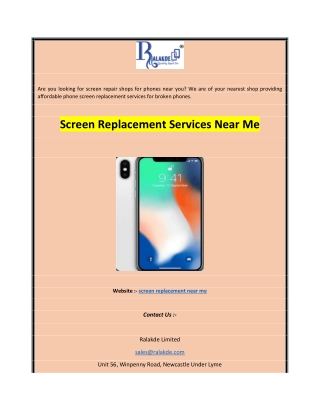 Screen Replacement Services Near Me