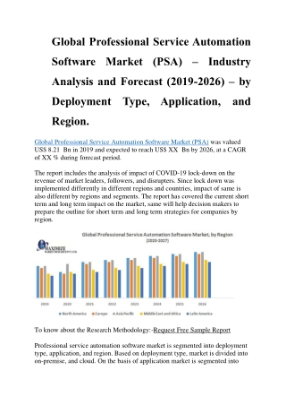 Global Professional Service Automation Software Market