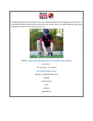 Pest Control Salisbury | Thelocalguyspestcontrol.com.au