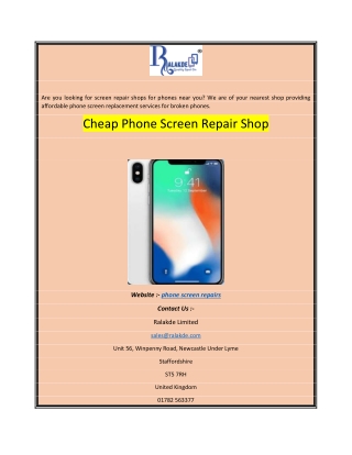 Cheap Phone Screen Repair Shop