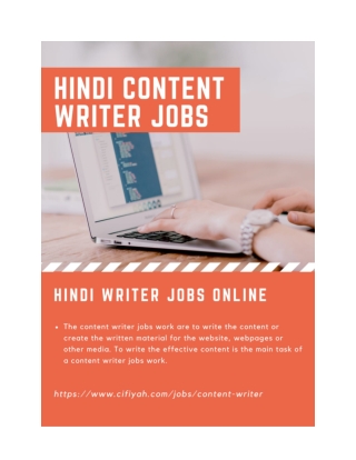 Hindi content writer jobs online