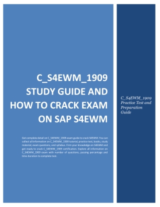 C_S4EWM_1909 Study Guide and How to Crack Exam on SAP S4EWM