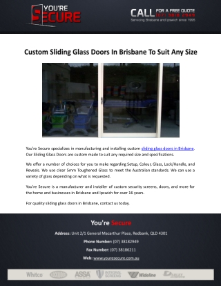 Custom Sliding Glass Doors In Brisbane To Suit Any Size