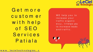 Get More Customer with SEO Services Patiala