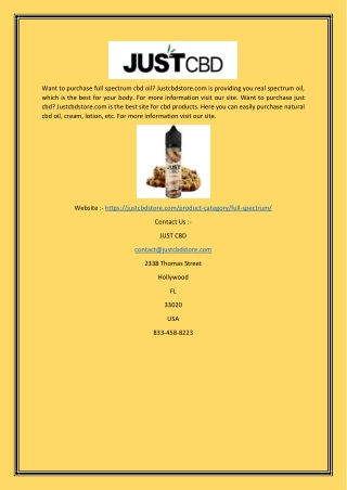 Full Spectrum Cbd Oil | Justcbdstore.com