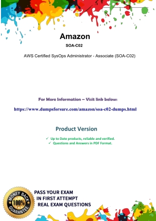 Boost preparation Amazon  SOA-C02 dumps - Dumpsforsure.com