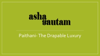 Paithani the Drapable luxury