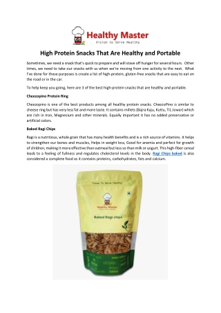 High Protein Snacks That Are Healthy and Portable