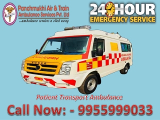 Use the Best Medical Support Road Ambulance Service in Delhi NCR and Akshardham by Panchmukhi