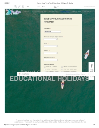 Student Group Travel Tour & Educational Holidays in Sri Lanka