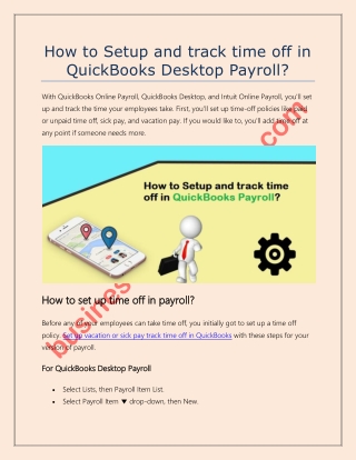 How to Setup and track time off in QuickBooks?