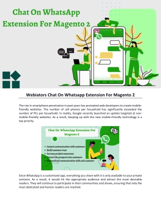 Webiators Chat On Whatsapp Extension For Magento 2