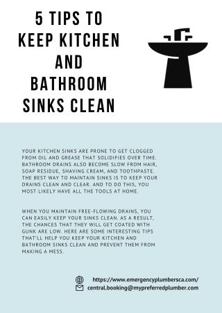 5 Tips to Keep Kitchen and Bathroom Sinks Clean