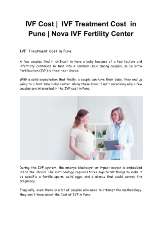 IVF Cost |  IVF Treatment Cost  in Pune | Nova IVF Fertility Center