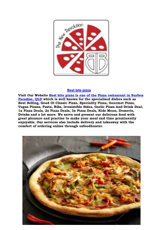 5% off - Best bite pizza Restaurant Surfers Paradise Menu,QLD