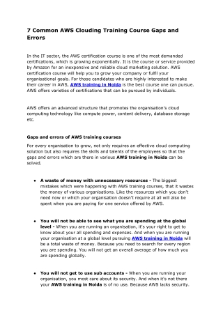 7 common AWS Clouding training course gaps and errors-converted