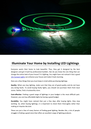 Illuminate Your Home by Installing LED Lightings